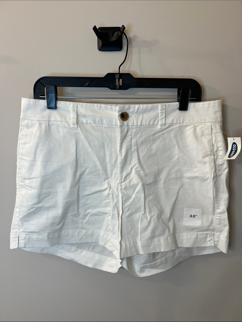 Old Navy White Bermuda Shorts with Button Front